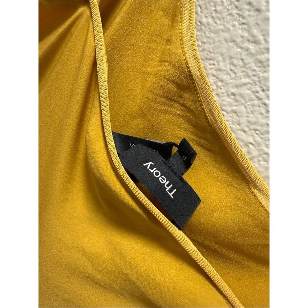 Sleeveless Golden Yellow Maxi Dress "RIB WB DRESS" in "SILK COMBO" - Picture 8 of 12